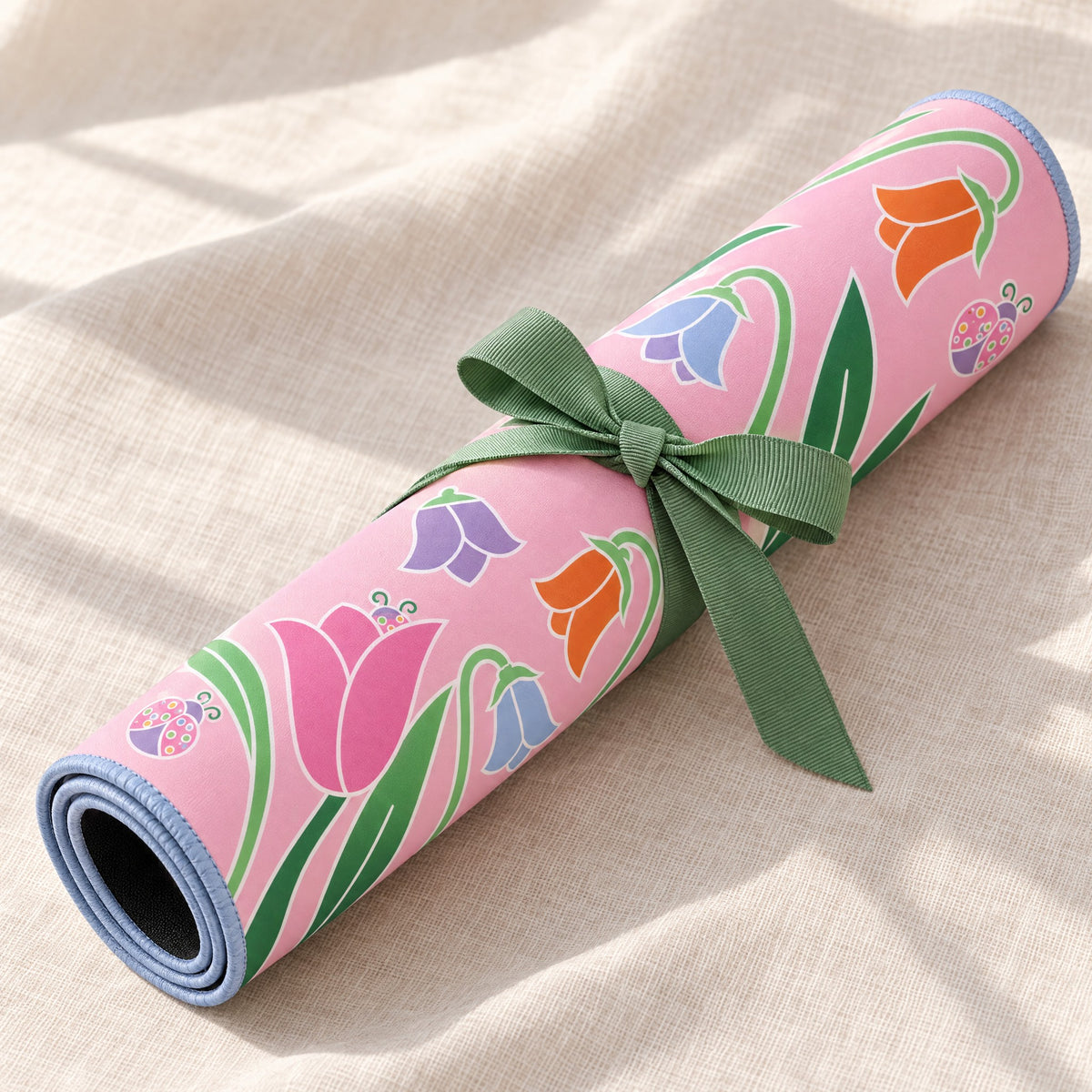 Cornflower Mahjong Mat, rolled up