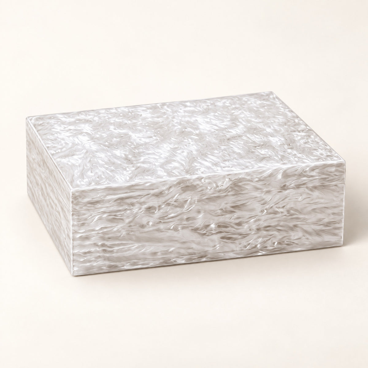 Acrylic Mahjong Tile Case, Pearl White