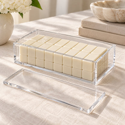 Acrylic Mahjong Tile Case, open with tiles