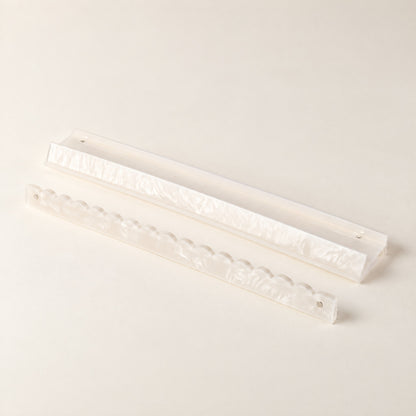 Acrylic Mahjong Racks & Pushers, Set of 4, Pearl White, single rack with pusher