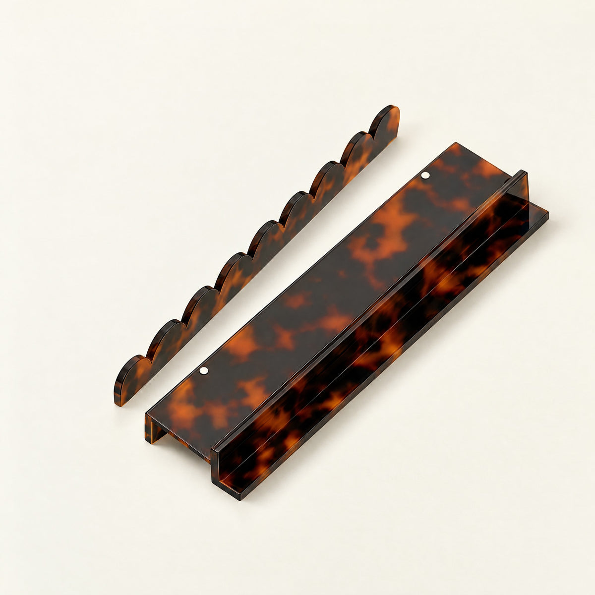 Acrylic Mahjong Racks & Pushers, Set of 4, Tortoiseshell, single rack with pusher