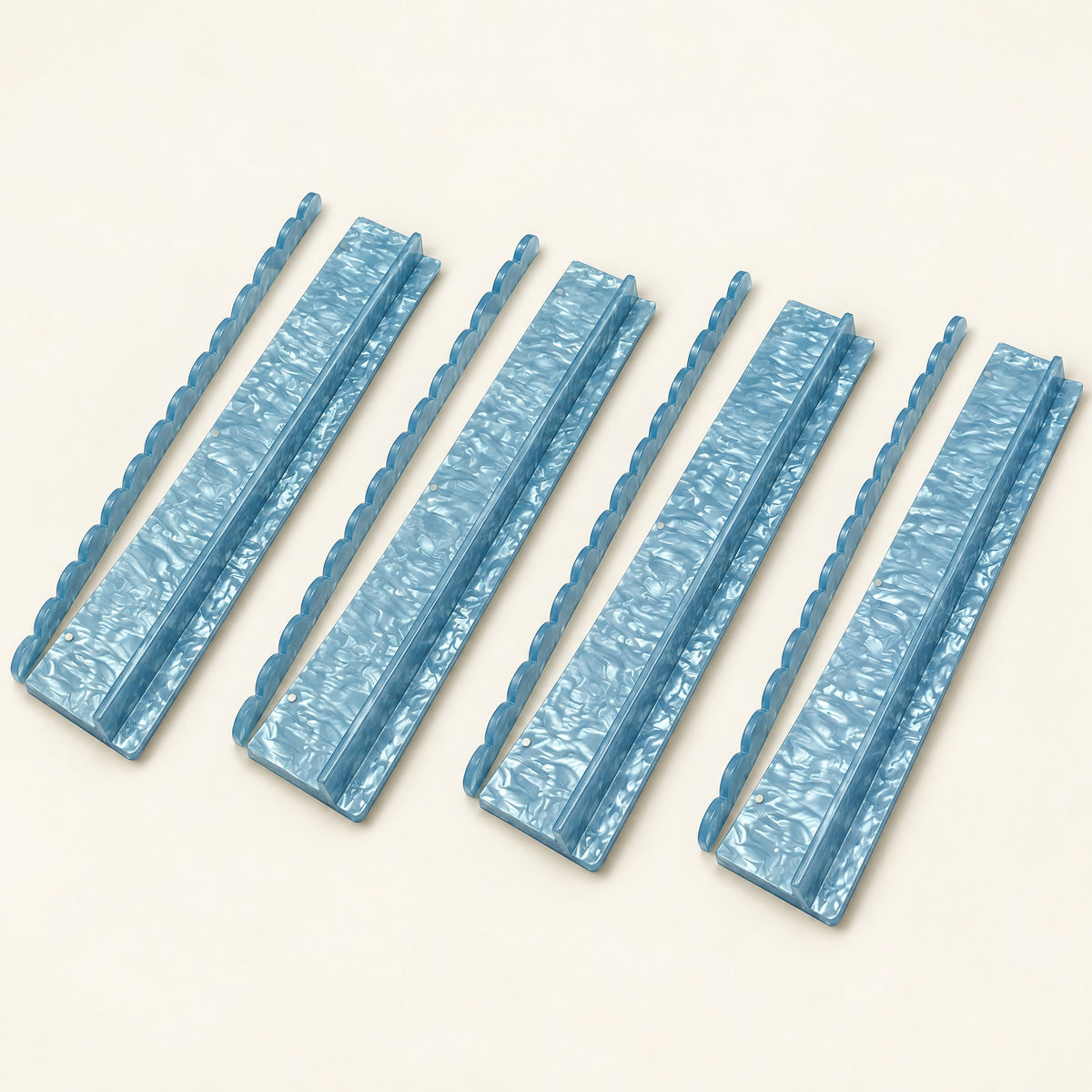 Acrylic Mahjong Racks & Pushers, Set of 4, Blue, four racks and four pushers