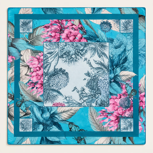 Blue Christmas Mahjong Mat, laid flat