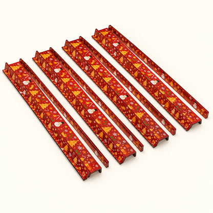 Christmas Mahjong Racks & Pushers, Set of 4, Red, four racks and four pushers