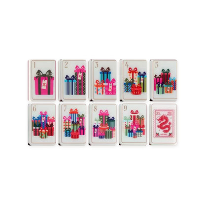 Cinnamon Noel American Mahjong Set, craks 1 to 9 and red dragon