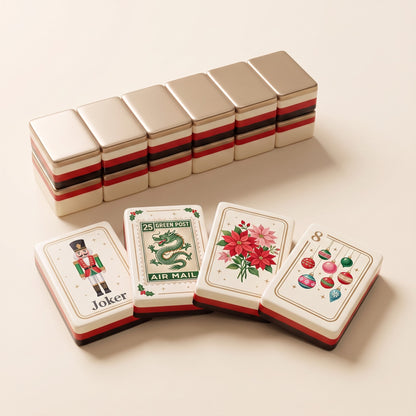 Cinnamon Noel American Mahjong Set, tiles and backs