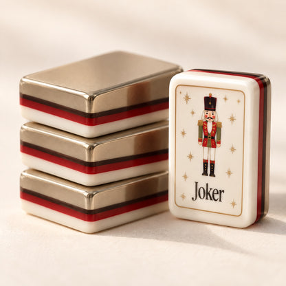 Cinnamon Noel American Mahjong Set, tile backs and layers