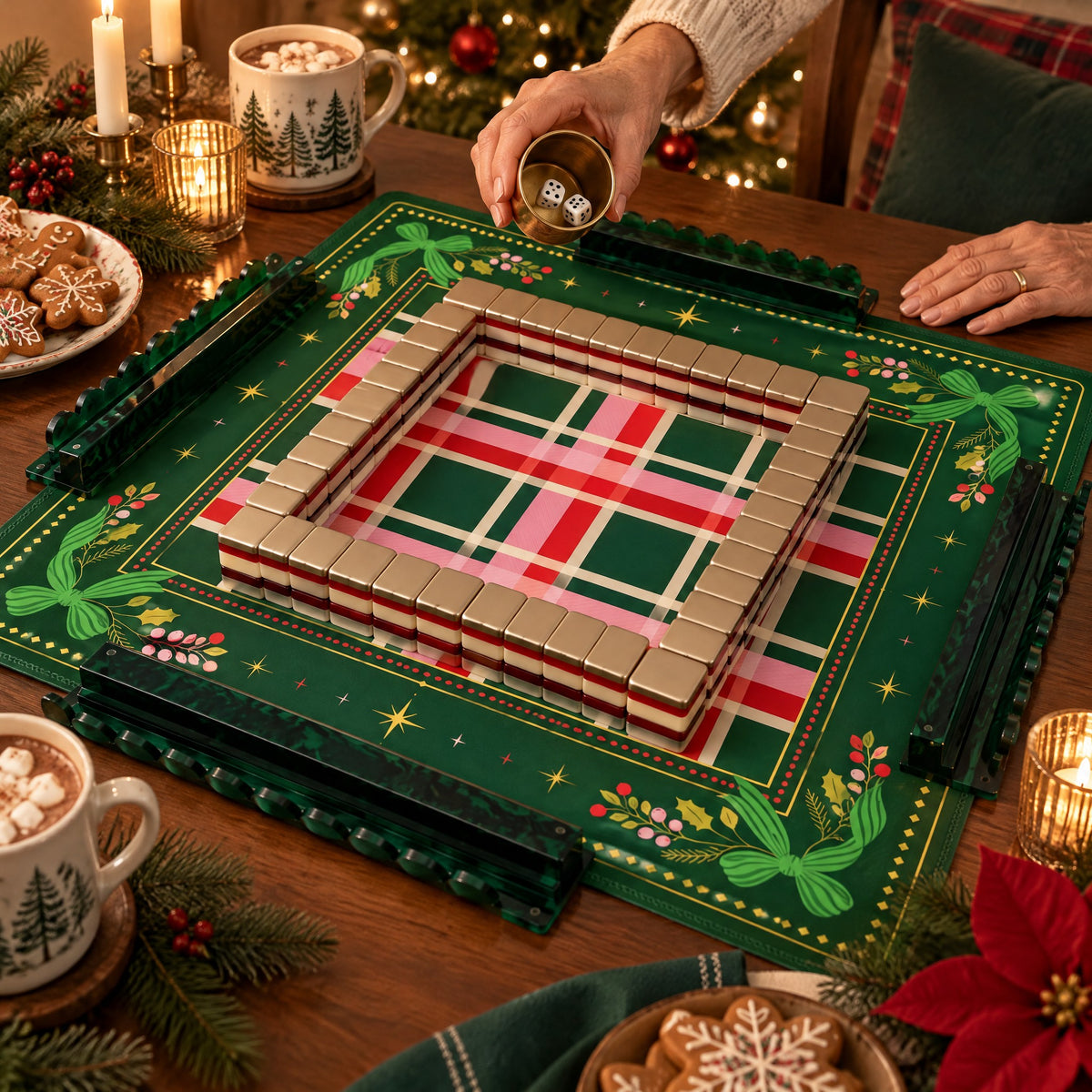 Cinnamon Noel American Mahjong Set, a game in progress