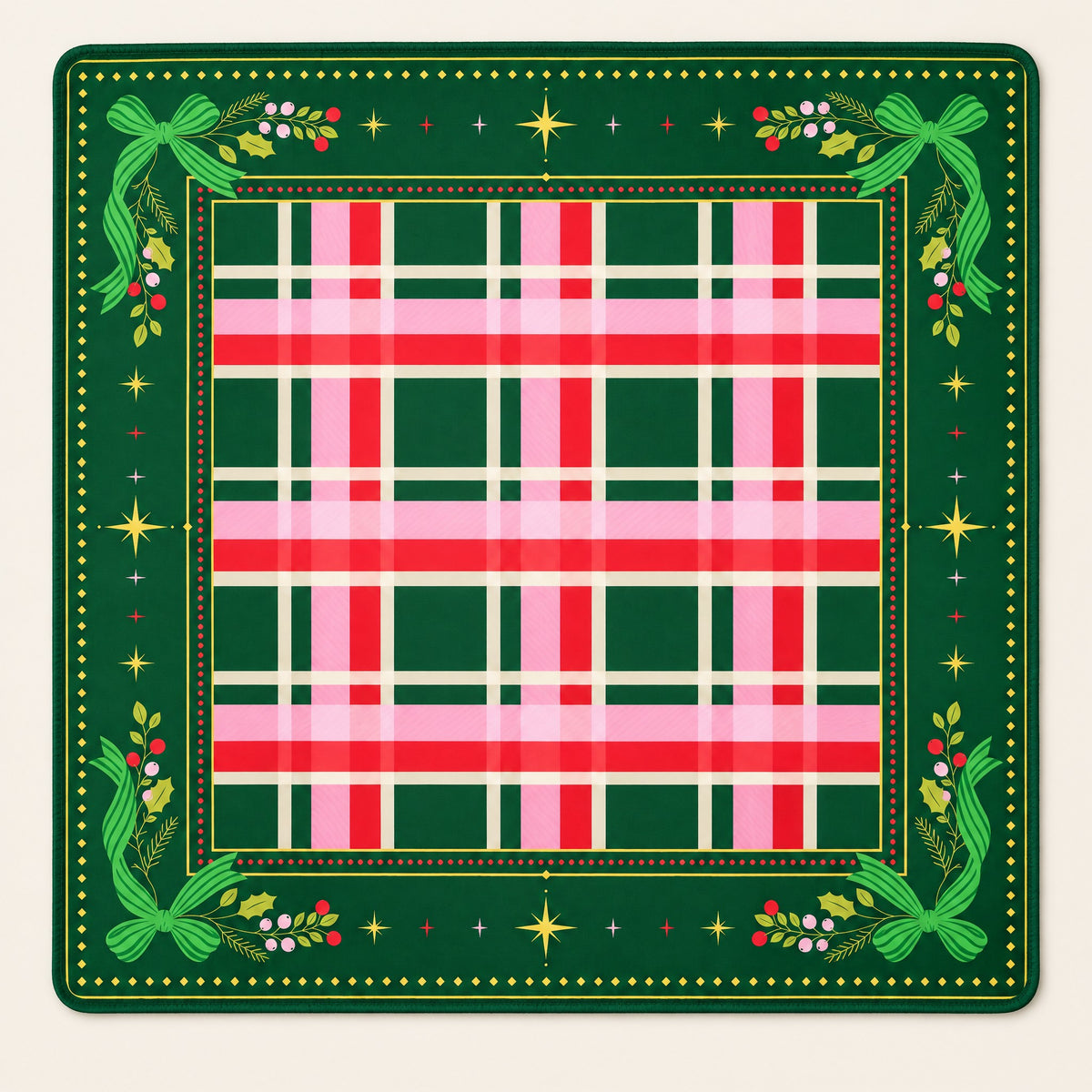 Cinnamon Noel Mahjong Mat, laid flat
