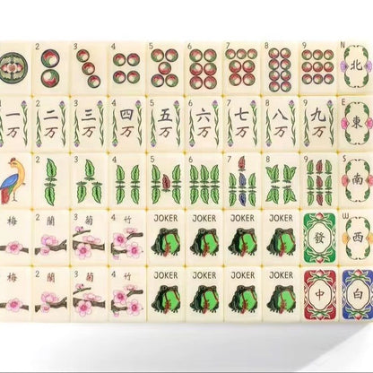 Classic Ivory American Mahjong Set, every tile design, laid out
