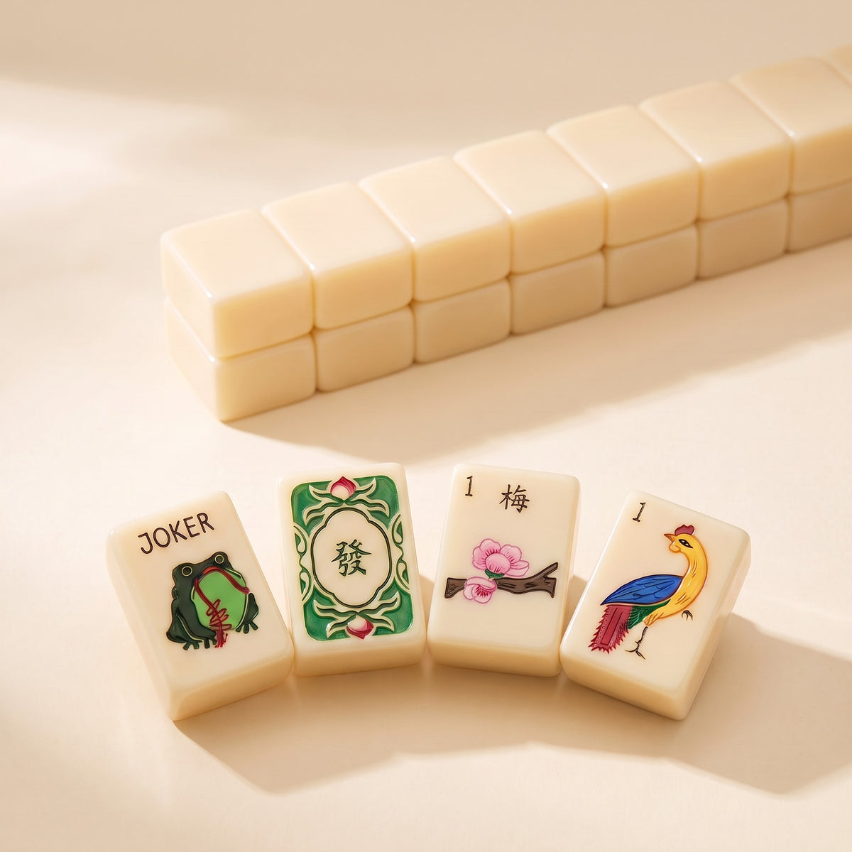 Classic Ivory American Mahjong Set, tiles and backs