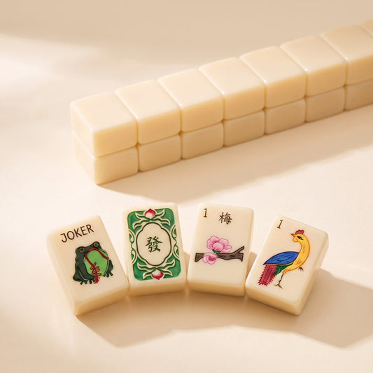 Classic Ivory American Mahjong Set, tiles and backs