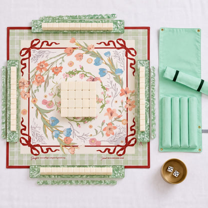 Classic Ivory American Mahjong Set, complete set with matching mat, racks and pusher bag