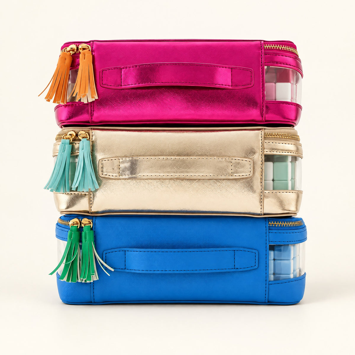 Clear Mahjong Travel Bag with Tassel