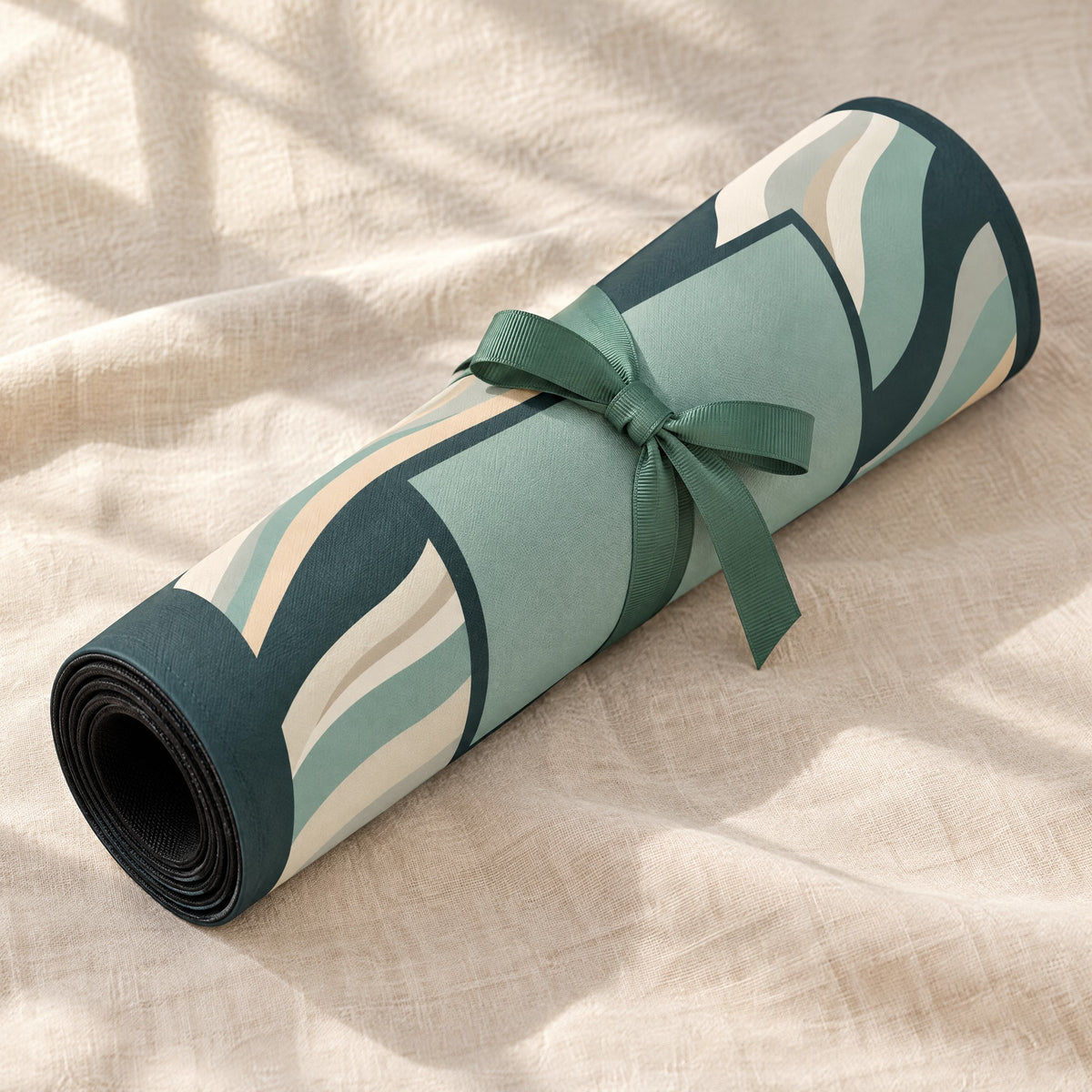 Coastal Cottage Mahjong Mat, rolled up