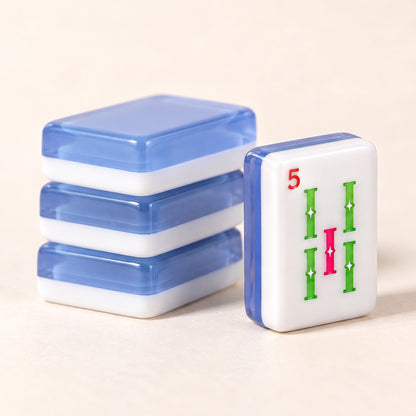 Cornflower Ladybug American Mahjong Set, tile backs and layers