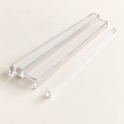 Double-Tier Mahjong Racks & Pushers, Set of 4, Clear, single rack with pusher