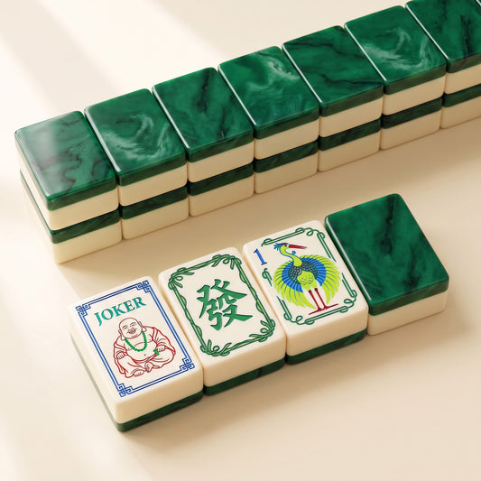 Emerald Classic American Mahjong Set, tiles and backs