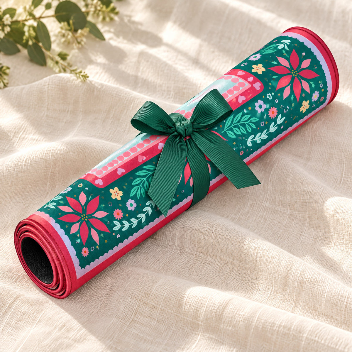 Forest Nutcracker Mahjong Mat, rolled up