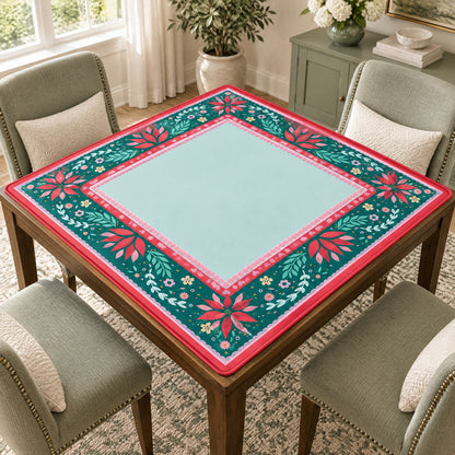 Forest Nutcracker Mahjong Mat, on a card table