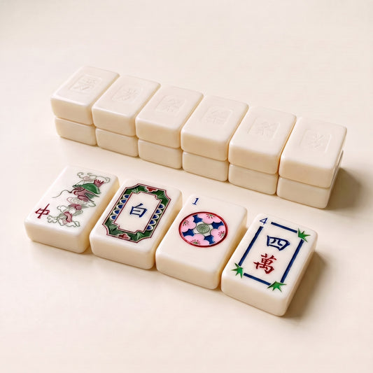 Frost White American Mahjong Set, tiles and backs