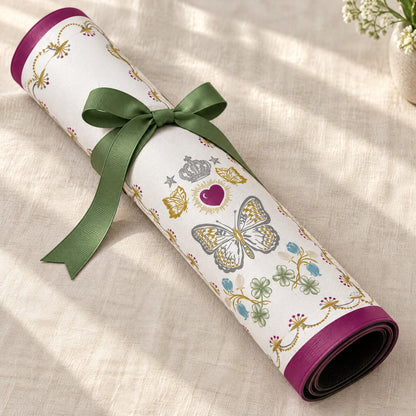 Frost White Mahjong Mat, rolled up