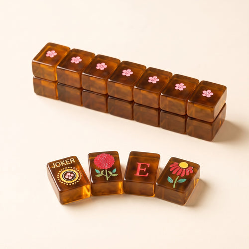 Honey Tortoise American Mahjong Set, tiles and backs