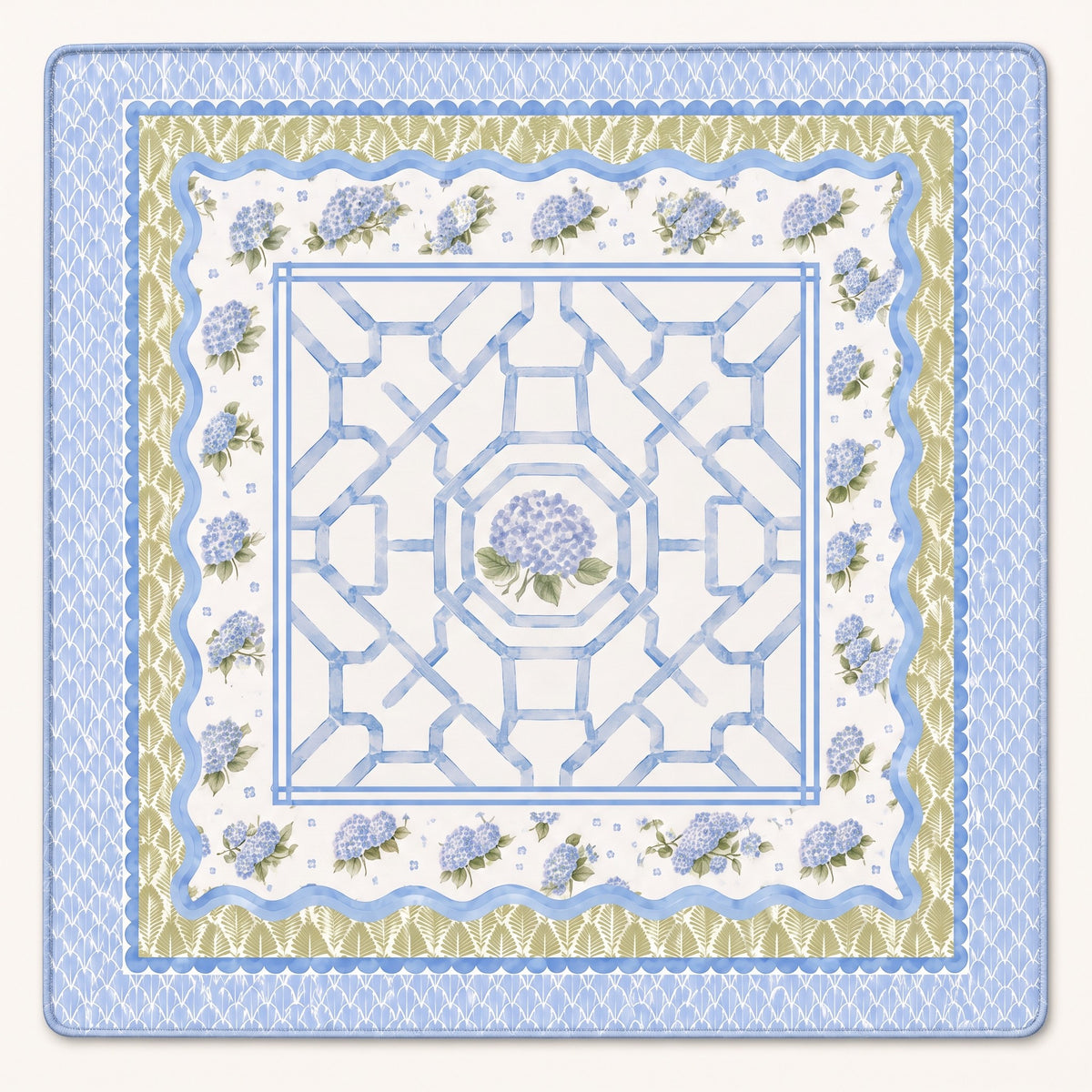 Hydrangea Mahjong Mat, laid flat