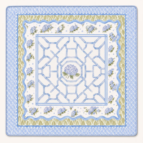 Hydrangea Mahjong Mat, laid flat