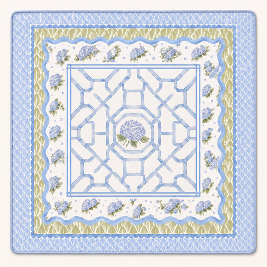 Hydrangea Mahjong Mat, laid flat