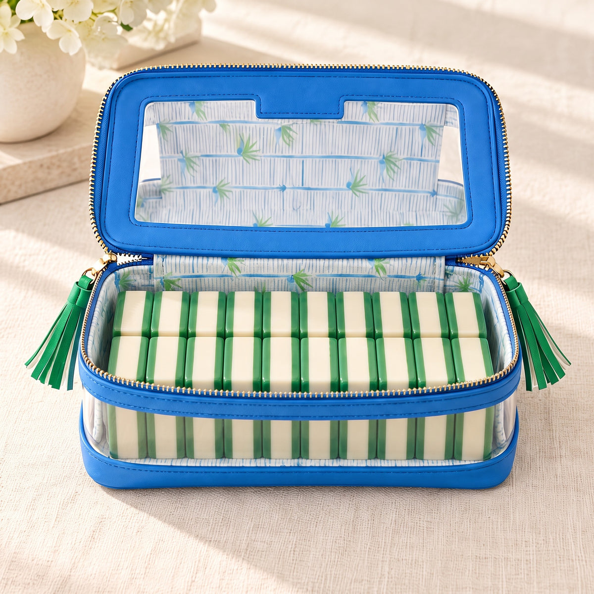 Mahjong Tile Bag, open