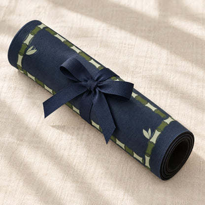 Navy Garden Mahjong Mat, rolled up