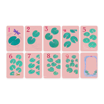 Pink Blossom American Mahjong Set, dots 1 to 9 and white dragon