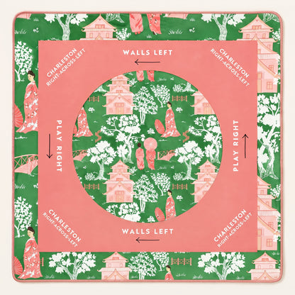 Pink Blossom Mahjong Mat, laid flat
