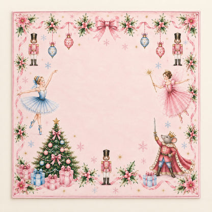 Pink Puppy Mahjong Mat, laid flat
