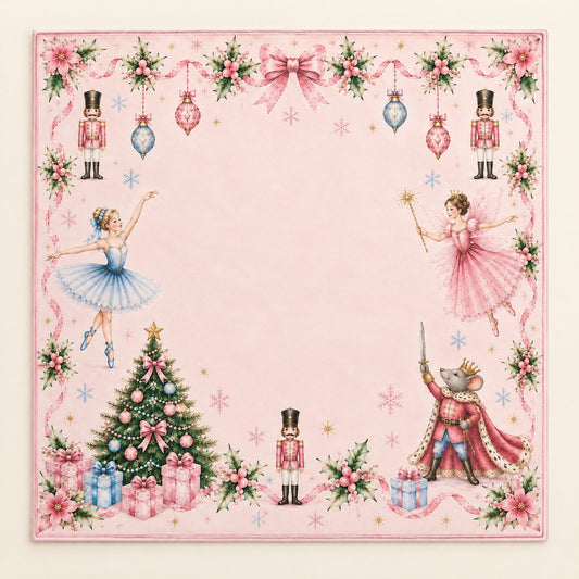 Pink Puppy Mahjong Mat, laid flat