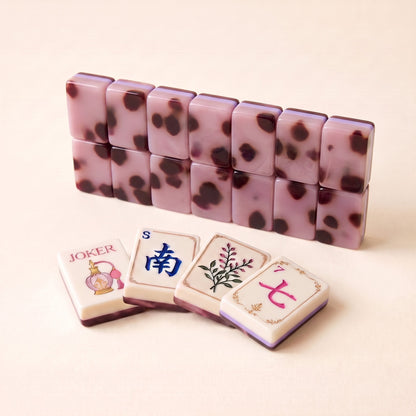 Plum Tortoise American Mahjong Set, tiles and backs