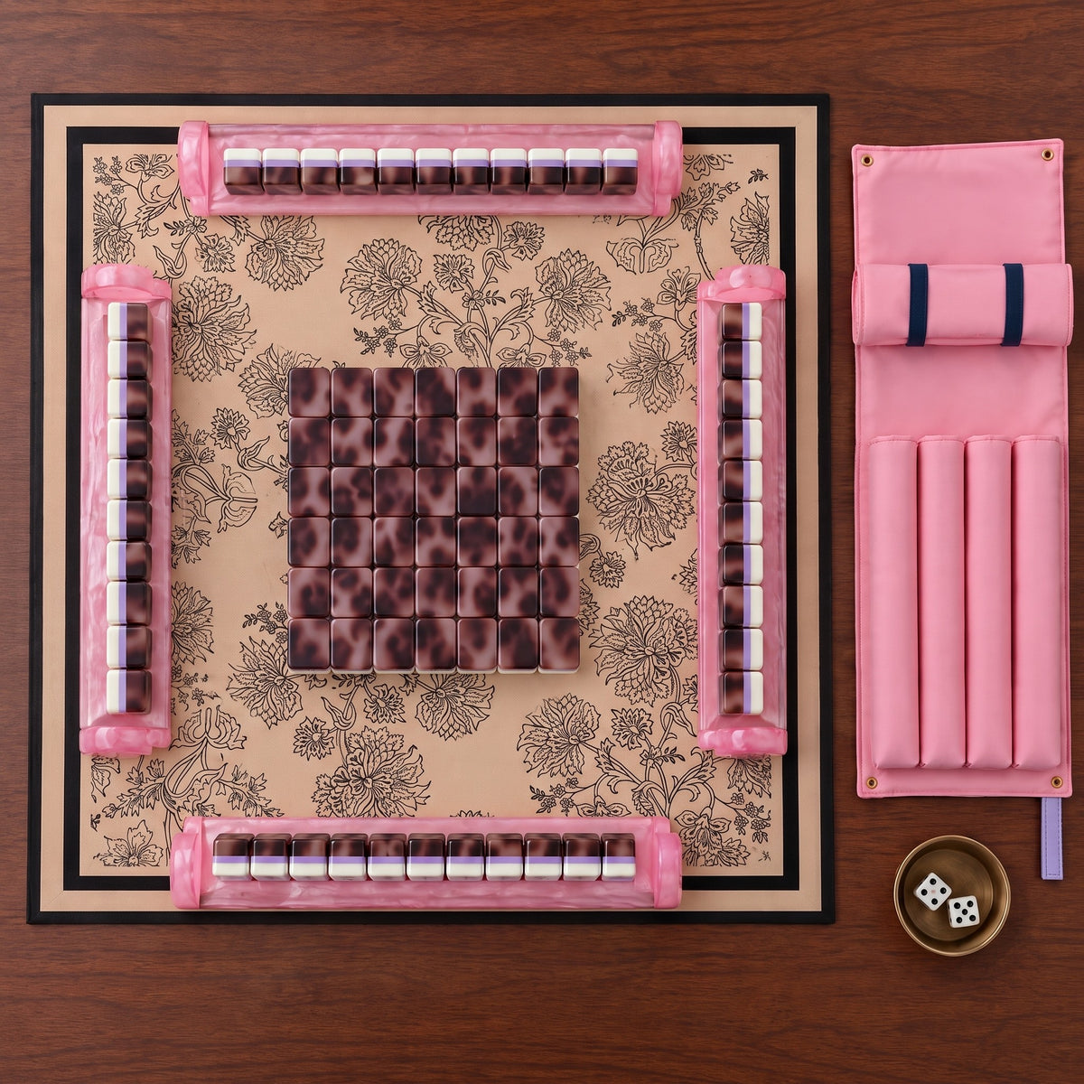 Plum Tortoise American Mahjong Set, complete set with matching mat, racks and pusher bag