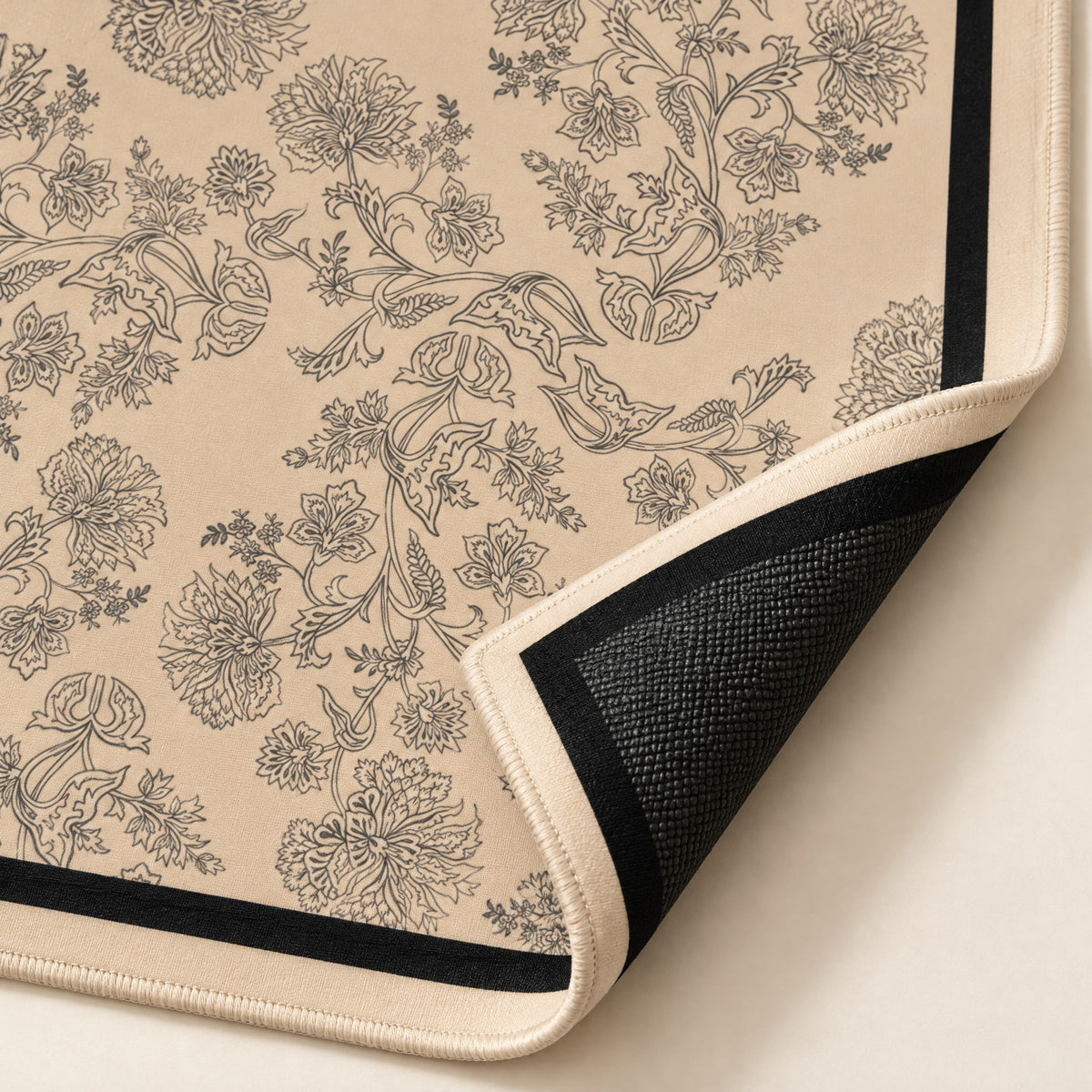 Plum Tortoise Mahjong Mat, stitched edge and non-slip back