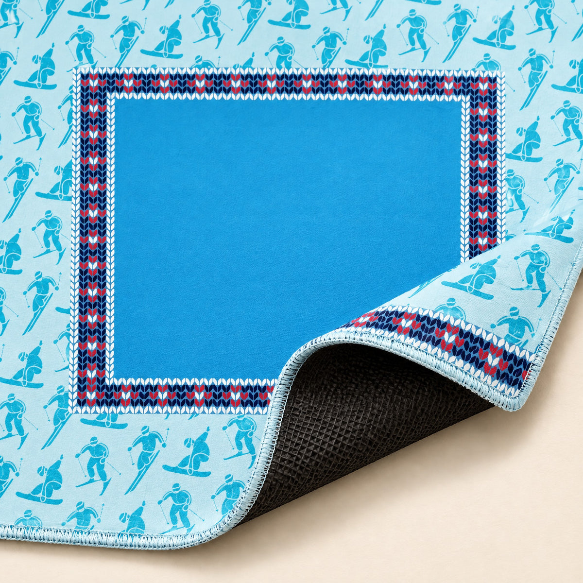 Polar Bear Mahjong Mat, stitched edge and non-slip back
