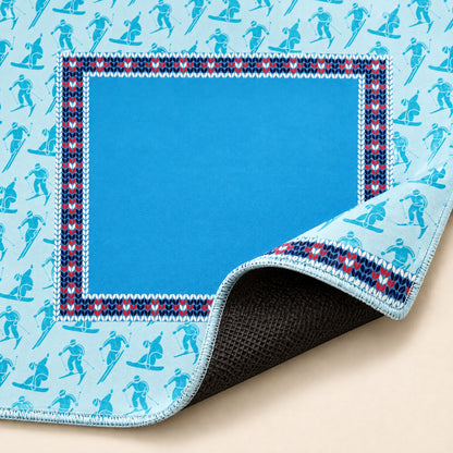 Polar Bear Mahjong Mat, stitched edge and non-slip back