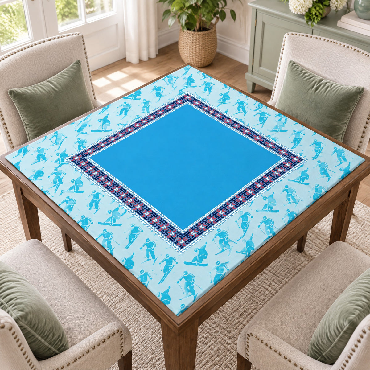 Polar Bear Mahjong Mat, on a card table