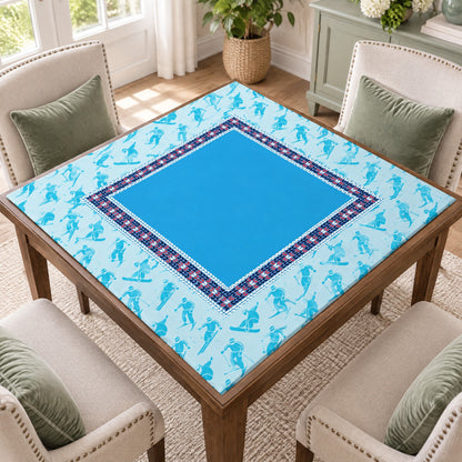 Polar Bear Mahjong Mat, on a card table