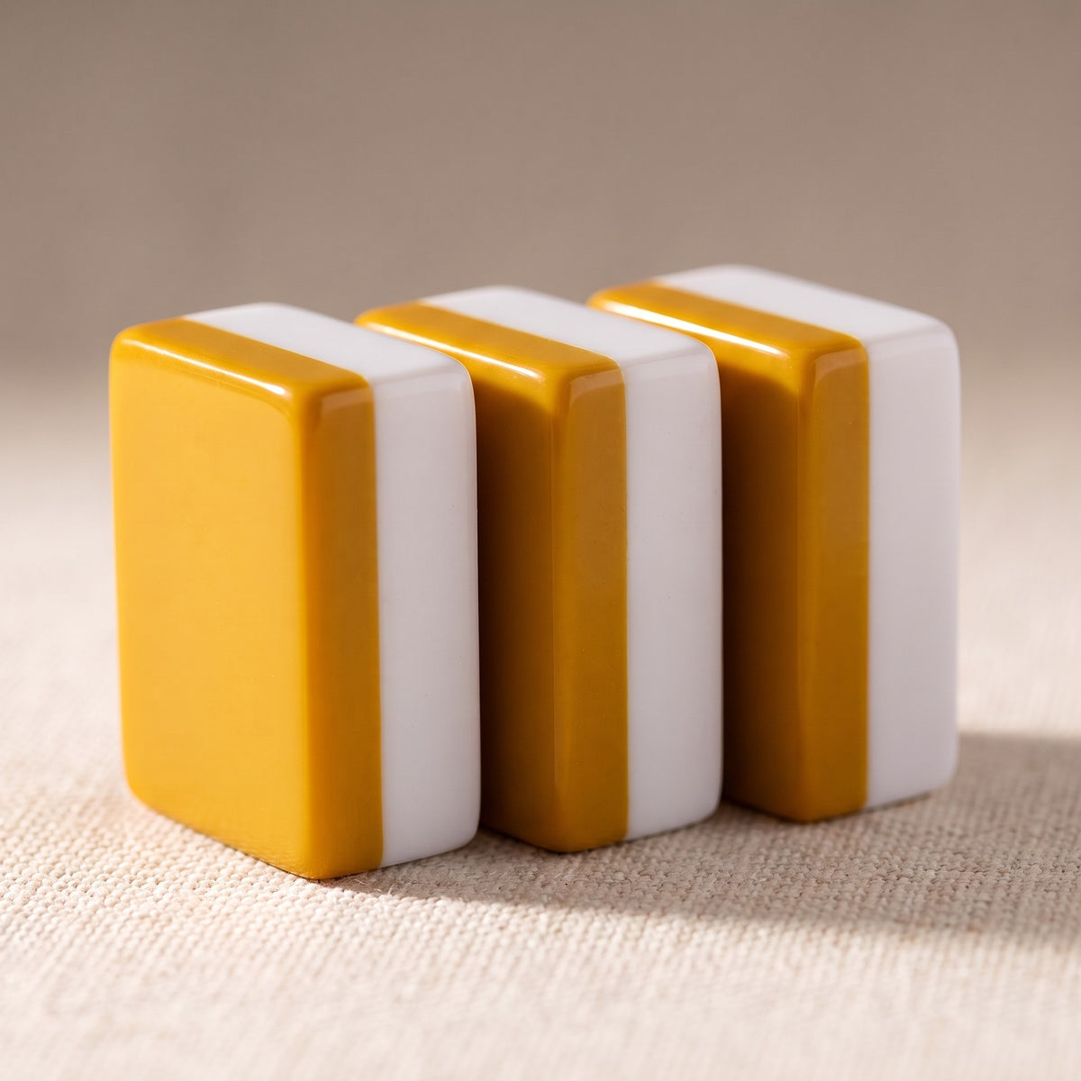 Saffron American Mahjong Set, joker, dragon and flower tiles up close
