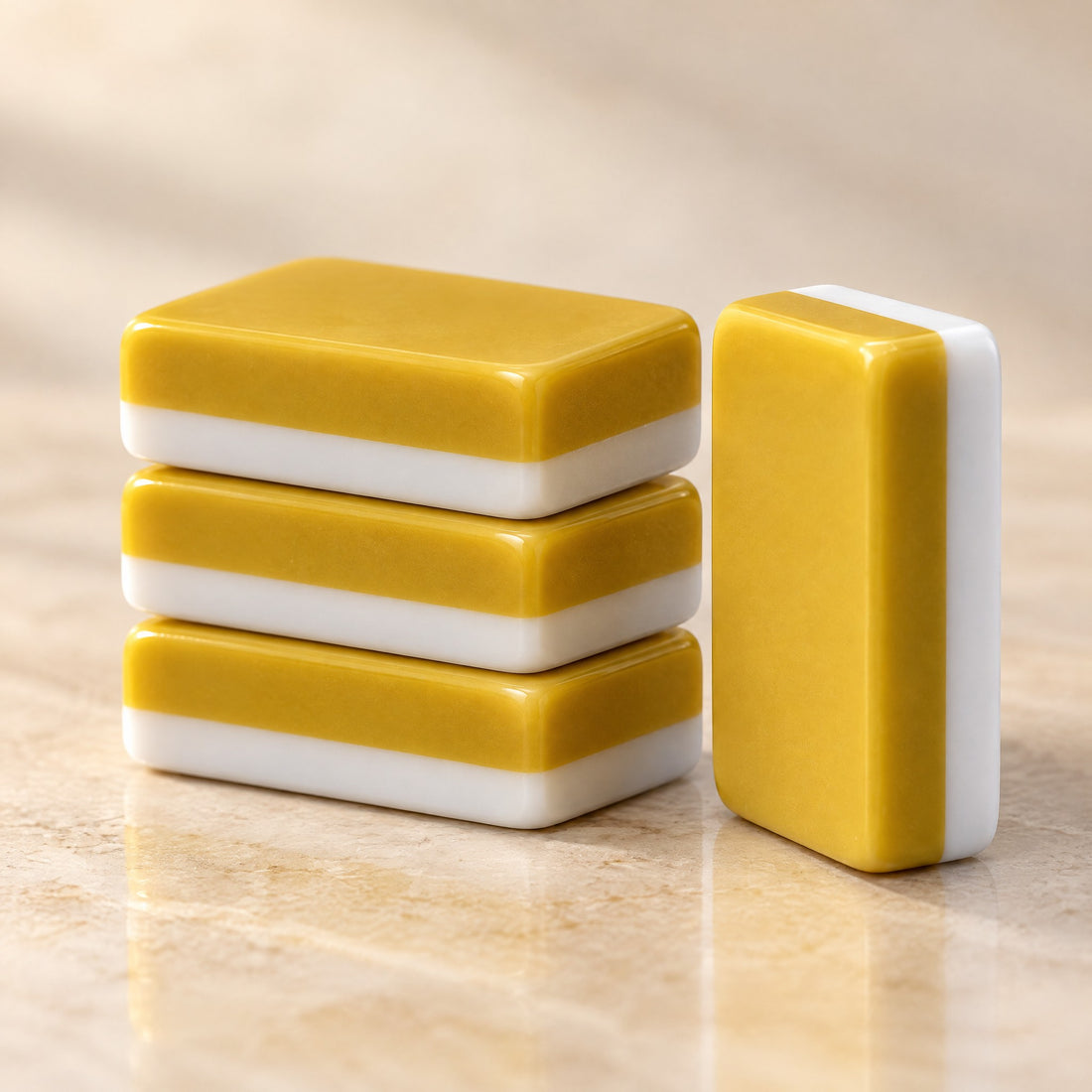 Saffron American Mahjong Set, tile backs and layers
