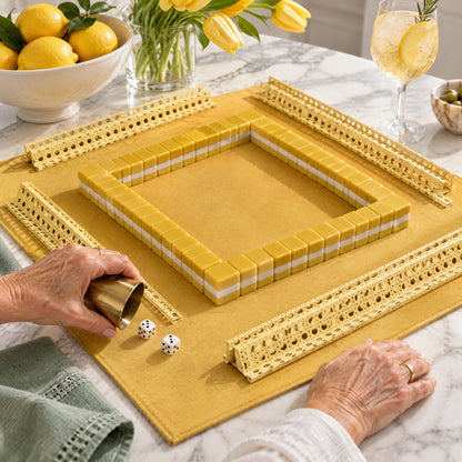Saffron American Mahjong Set, a game in progress