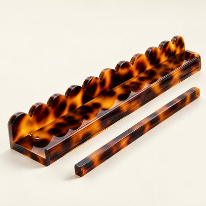 Scalloped Tortoiseshell Racks & Pushers, Set of 4, single rack with pusher