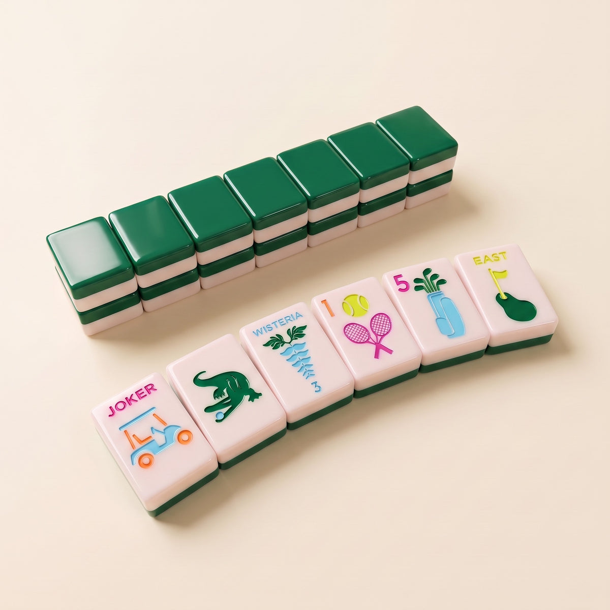 Southern Blooms American Mahjong Set, tiles and backs
