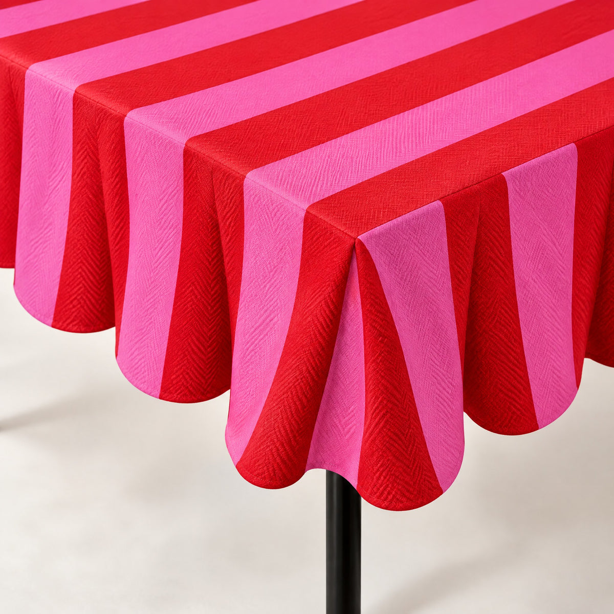 Striped Cotton Mahjong Table Cover, fabric detail