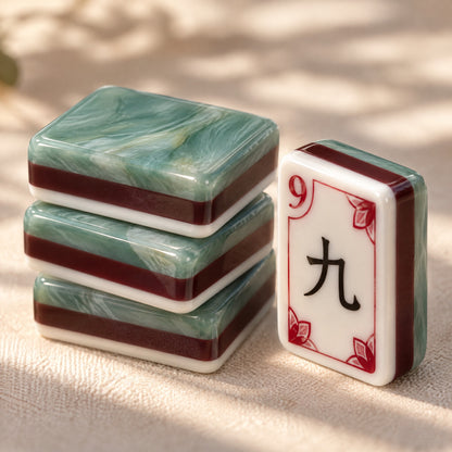 Water Lily American Mahjong Set, tile backs and layers